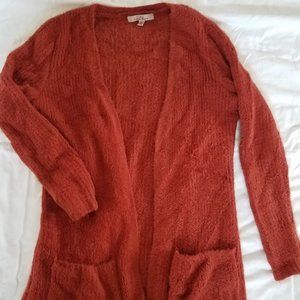 orange pocket cardi